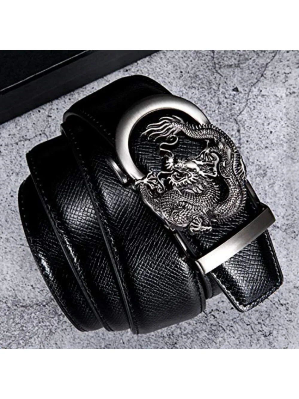 Mens Ratchet Belt Gold Click Buckle Adjustable Leather Belts